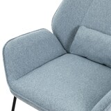 thumbnail of ML-Design Loungesessel Blau – Leinenbezug, Rückenlehne & Armlehne, mit Kissen, schwarze Metallbeine, moderner Ohrensessel fürs Wohnzimmer