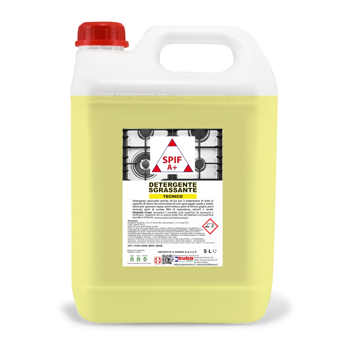 Sgrassatore Tecnico Spif A+ 5 LT -  Prodotto Professionale - HACCP