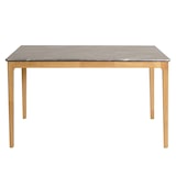 thumbnail of Mesa de sala de jantar HWC-M55, mesa de jantar, madeira maciça HDF laminado melamina 135x80cm, aspeto mármore/pedra, pernas de cor clara