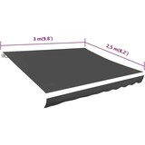 thumbnail of DELUKE® Markisenbespannung Markisenstoff Wasserabweisend Reißfest Anthrazit, für 300x250cm Rahmen Markise mit Volant Markisen Ersatzstoff Markisentuch