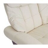 thumbnail of MCA Relaxsessel Calgary 2, Fernsehsessel Sessel, Echtleder 150kg belastbar ~ creme, Walnuss-Optik