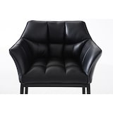 thumbnail of Banco de bar Damaso em couro sintético com estrutura de quatro pernas preto/preto