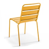 thumbnail of Tuintafel en 4 stoelen in geel metaal - Oviala