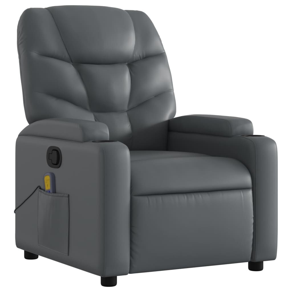 vidaXL Massagesessel Relaxsessel Grau Kunstleder