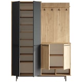 thumbnail of Meuble d'entrée avec placard à chaussures et patères Sylvie marron, anthracite Hanah Home