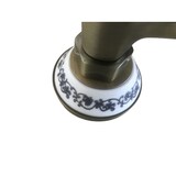 thumbnail of Rubinetto gruppo lavello a parete bronzato, vecchio ottone rosone con fiori