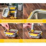 thumbnail of PIKA - Lot de 3 boites alimentaires sous vide en verre + pompe de mise sous vide - 370ml + 640ml + 1050ml - Micro-ondes, four, congélateur - GlassShoc