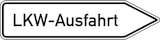 thumbnail of Schild I Wegweiser LKW-Ausfahrt, rechtsweisend, Aluminium RA0, reflektierend, 1400x350mm, DIN 67520