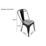 thumbnail of Esszimmerstuhl Metallstuhl stapelbar schwarz matt Sitz Pinienholz LINA