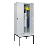 thumbnail of C+P Spind Classic PLUS, Kunststoff untergebaute Sitzbank, 2 Abteile, HxBxT 212x80x82cm, Sicherheitsdrehriegel, Hellgrau/Hellgrau von PROREGAL