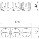 thumbnail of OBO Bettermann Steckdose 0 Grad, 3-fach STD-D0 ROR3 6120044