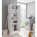 thumbnail of Dmora Armadio multiuso Portsmouth, Mobile ausiliario a 2 ante, Guardaroba portascarpe moderno, Scarpiera verticale, 59x37h180 cm, Bianco