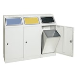 thumbnail of Abfalltrennung FD 45, 3-fach Station. Behälter zur Wandbefestigung, RAL 7035/ProPads, verz. Innenbehälter, 3x45 Liter