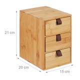 thumbnail of Relaxdays Schreibtisch Organizer, 3 Schubladen, Bambus, HxBxT: 21 x 15 x 20 cm, Schubladenbox Home Office & Büro, natur