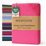thumbnail of EXKLUSIV HEIMTEXTIL Marke Jersey Spannbettlaken 200 x 220 cm Pink 100% Baumwolle Öko - Tex Zertifiziert Bed-Sheet Bettlaken Spannbetttuch Topper Leine