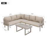thumbnail of Merax tuinlounge, 2-zitsbank met kussens en touwvlechtwerk, outdoor, beige