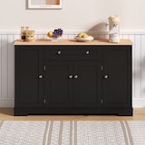 thumbnail of Sideboard 138x40x85 cm mit Schublade, Doppeltürfach und verstellbaren Einlegeböden, kippsicher und geräuscharm, Modernes Eurodesign Schwarz