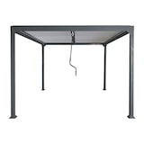 thumbnail of Alu Pergola HWC-L41, Lamellen-Pavillon Terrassenüberdachung, stabiles 8cm-Metall-Gestell 3x3,7m ~ anthrazit