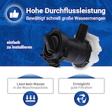thumbnail of Ablaufpumpe kompatibel mit Bosch 00145212 mit Pumpenkopf für Waschmaschine