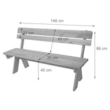 thumbnail of Tuinbank HWC-L66, houten bank parkbank, gastronomische kwaliteit, massief hout 148cm ~ naturel