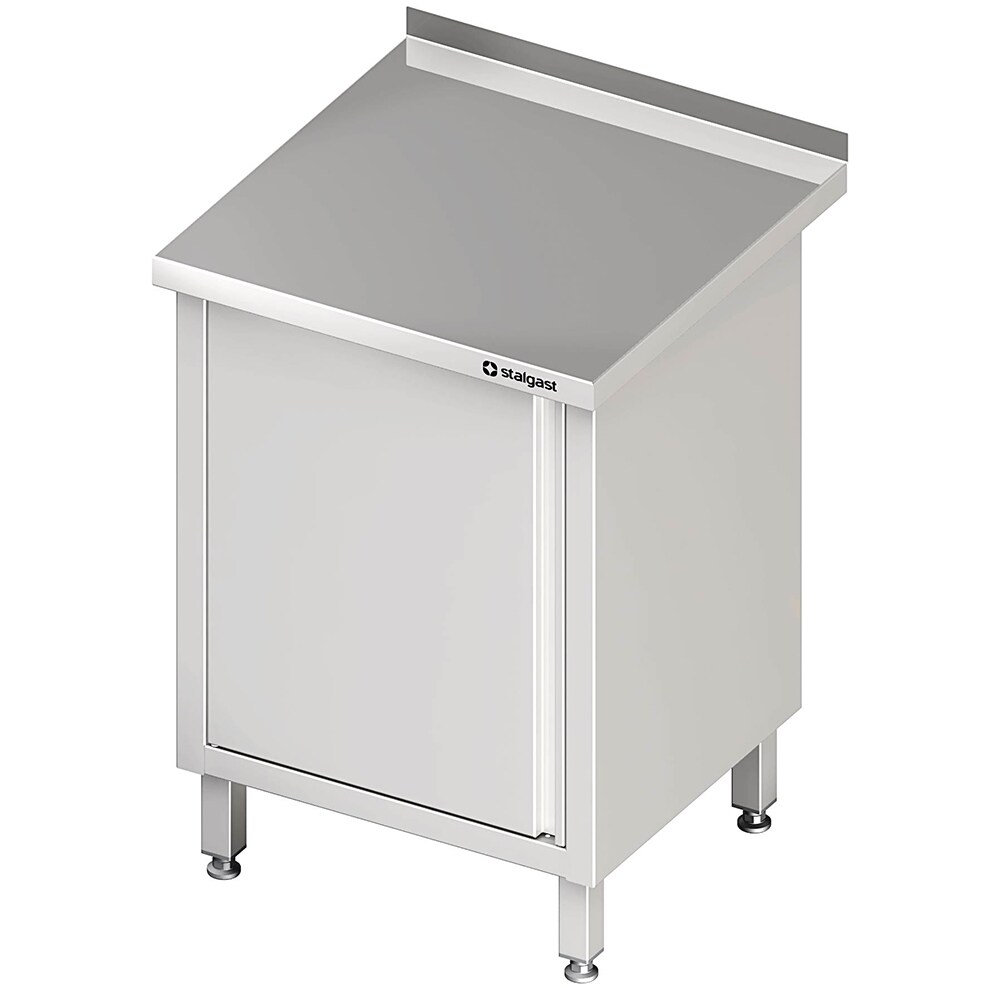 Stalgast Edelstahl Arbeitsschrank mit Flügeltür, 600x700x850 mm, mit Aufkantung, verschweißt