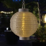 thumbnail of LED Solar Lampion 20cm Party Balkon Terrasse Gartenbeleuchtung Lichtsensor weiß