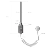 thumbnail of ECD Germany Elektrischer Badheizkörper 400x1200 mm Anthrazit, gebogen, 1200W Heizstab, Handtuchheizkörper mit Seitenanschluss
