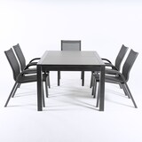 thumbnail of Conjunto para jardín color antracita, Mesa extensible 160/210 y 6 sillones apilables, Aluminio doble reforzado, 6 plazas