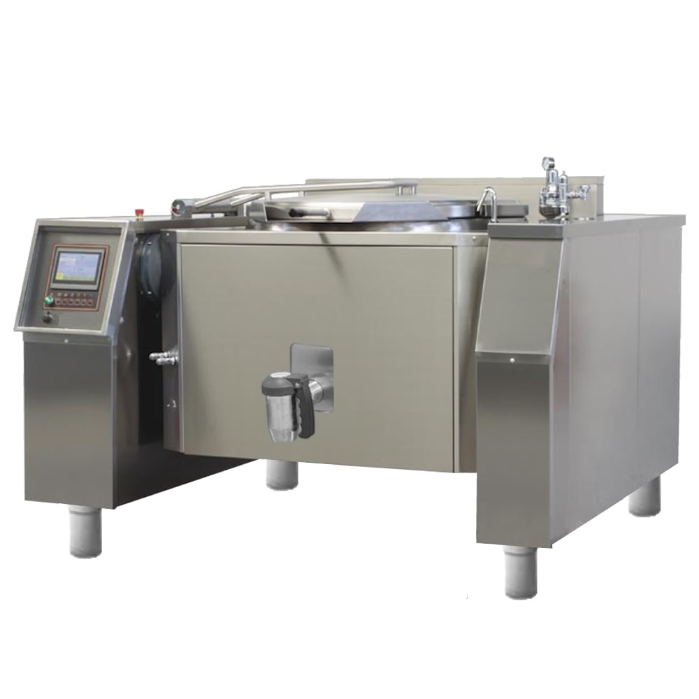 EURAST - Tippende pan voor gas 500 liter indirect, menger en motor - 1975x1825x1135 mm - 55 Kw + 750 W 230/1V - 18618500