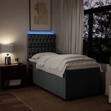 thumbnail of vidaXL Boxspringbett mit Matratze Dunkelgrau 80x200 cm Stoff