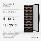 thumbnail of Klarstein Vinovilla Trio Weinkühlschrank | 144 Flaschen | 3 Zonen | 38 dB | 12 Regale | Kompressor | 413 Liter Schwarz
