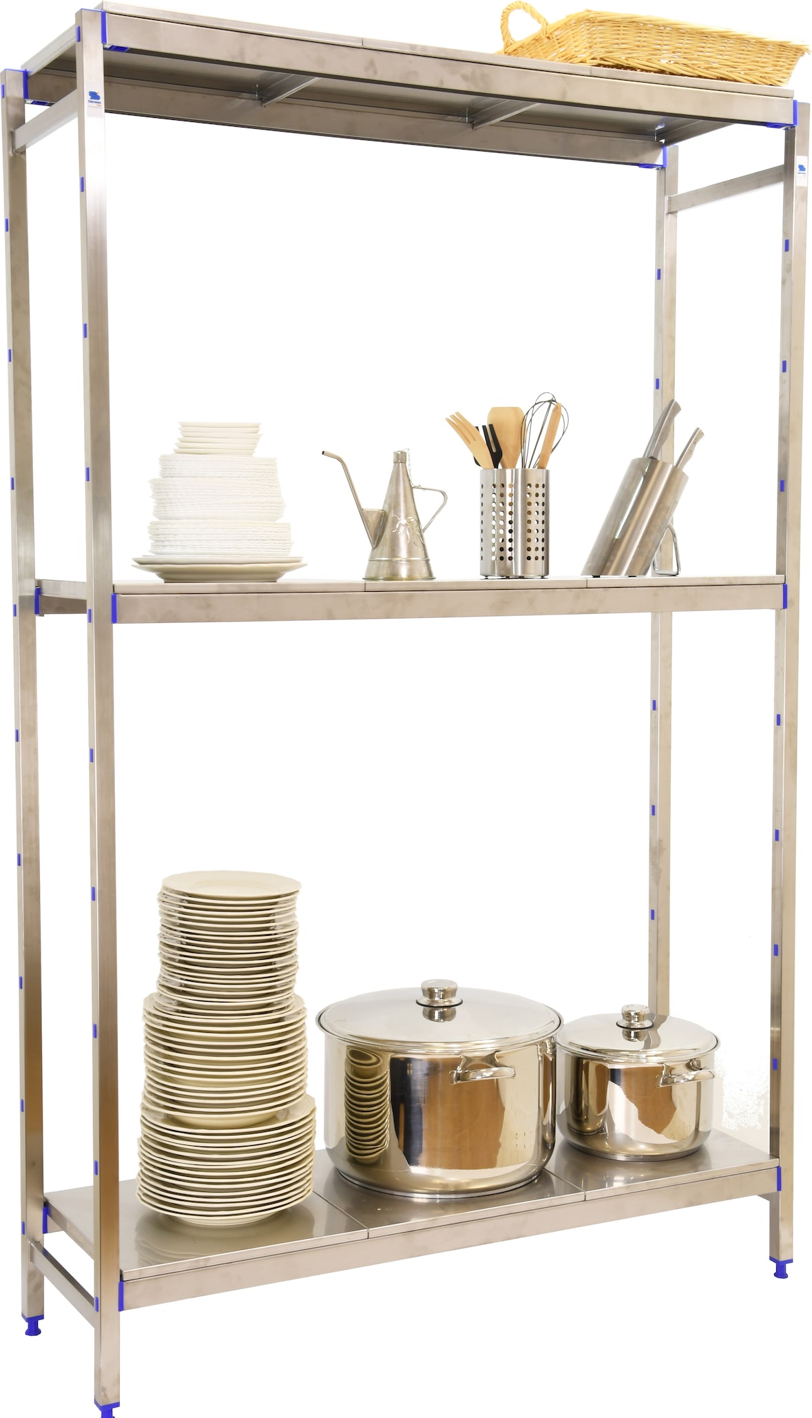 SimonRack Estantería de Acero Inoxidable, 2000x1260x400 mm, 3 Alturas, Apto para cámaras frigoríficas - Simoninox - Simoninox