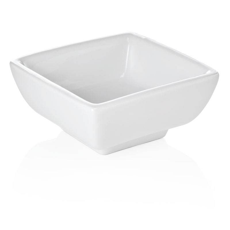 60x Mini Schale eckig 100 ml weiß, Porzellan