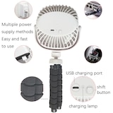thumbnail of Ventilateur Portable USB Octopus Noir 2200mAh Réglable 360° Silencieux Multifonctions Blanc YONIS