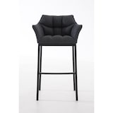 thumbnail of Décoshop26 - Tabouret de bar avec repose-pieds et dossier en tissu gris foncé et pieds métal noir 10_0001174