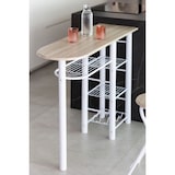 thumbnail of DUPI Conjunto Mesa de Cocina Bar | Estructura Metálica | Tabla de Madera con 4 Estantes | 2 Taburetes Plegables, 120 x 40 x 87 cm, Madera (Taupe)
