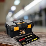 thumbnail of Caja de herramientas bandejas de plástico para herramientas 20 "L 500 x P 268 x H 230 mm, 3 organizadores en la tapa + bandeja interior