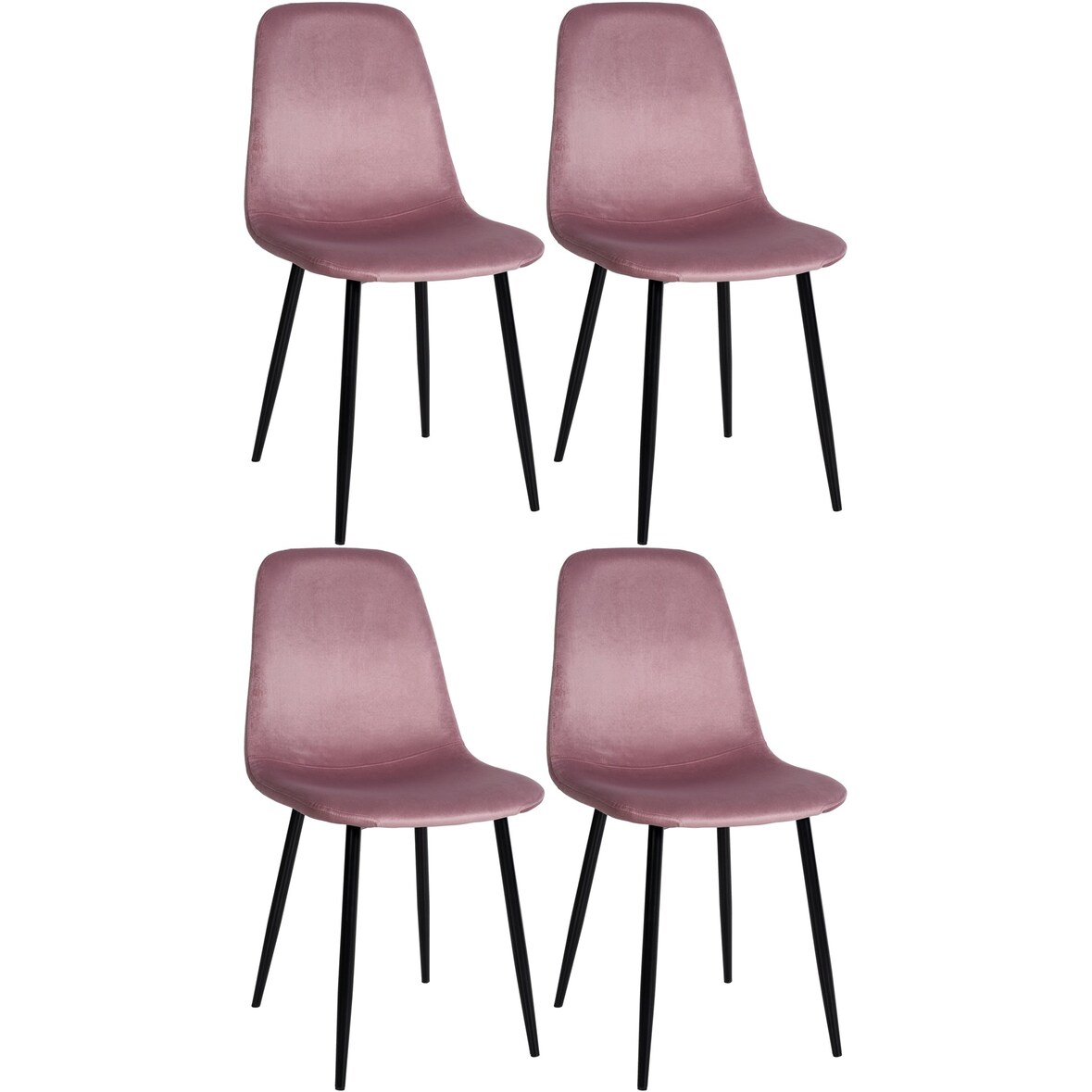 DELUKE® Esszimmerstühle 4er Set MOVI - Pink Samt, Metall 88x44x51cm Esszimmerstuhl Stuhl Esszimmer Küchenstühle