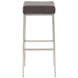 thumbnail of Conjunto de 2 bancos de bar Montreal 85 em imitação de pele marrom/aço inoxidável