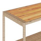 thumbnail of vidaXL Keukentrolley 3-laags poly rattan en massief acaciahout beige