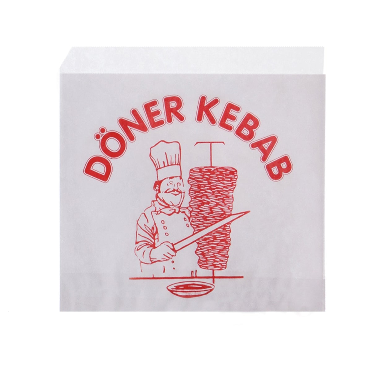 WISEFOOD 4000 Stück - Papier Kebab-Beutel - bedruckt 16 x 16 cm