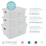 thumbnail of SP BERNER Set 4 Life story caja almacenaje con tapa pequeña 15l gris claro
