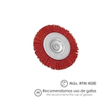 thumbnail of Cepillo Nylon Disco Ø 75 mm. 1/4". Lijar y Pulir Madera, Metal, Acero Inoxidable, Cepillo Taladro, Cepillo Pulir, Cepillo Lijar