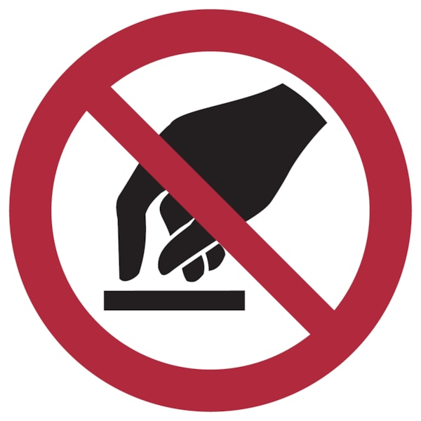 Verbotsschild, Berühren verboten P010 - ASR A1.3 (DIN EN ISO 7010) - 20 mm Folie selbstklebend