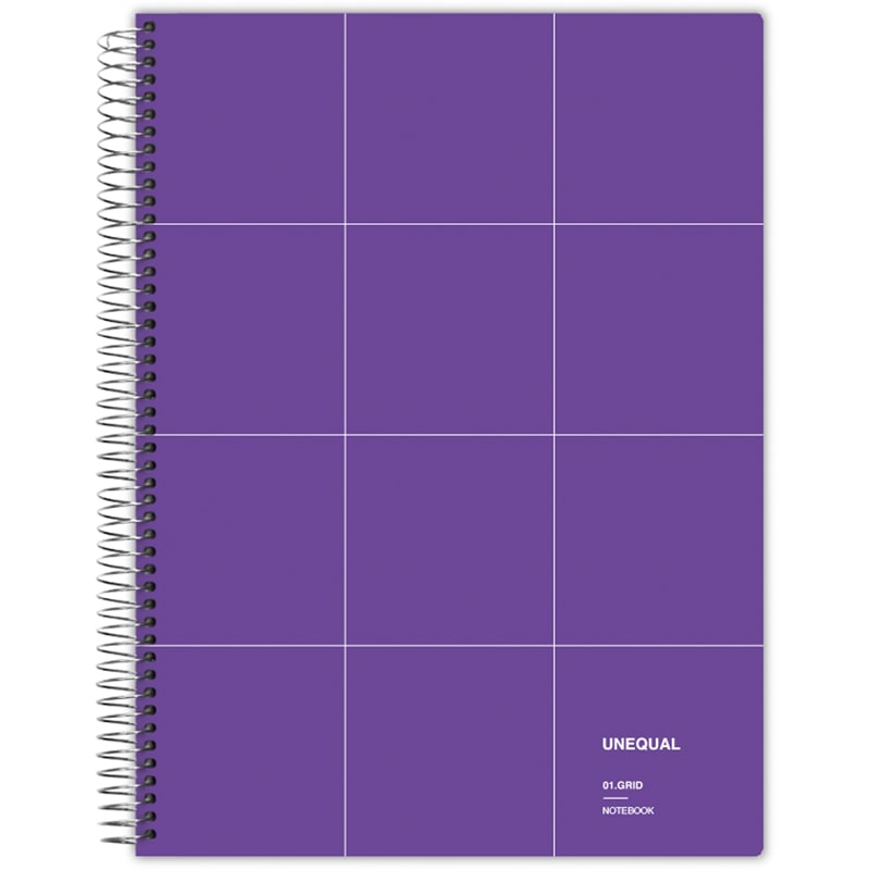 Cadernos de capa dura A4 grelha de 5 mm Unequal Grid roxo
