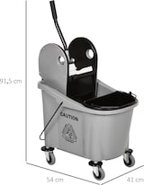 thumbnail of Reinigungswagen Wischwagen 54x41x92 cm 36 Liter mit Auswringvorrichtung Wassertrennung Rollen Halterung für Moppstiel Schwarz