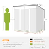 thumbnail of Outsunny caseta de jardín 2 m² 195x122x181,5 cm cobertizo exterior metálico con puerta corredera 2 ventanas y anti-UV para almacenar herramientas