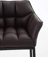 thumbnail of CHEFGASTRO Barhocker PHILADELPHIA Schwarz mit 4-Fuﬂ Gestell HxBxT 110x64x48cm Kunstleder Braun Barstuhl
