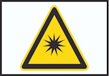 thumbnail of Achtung Optische Strahlung Symbol A5 Rückseite selbstklebend Schild