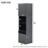 thumbnail of Hochglanz Vitrine Schwarz 45x35x160 cm LED Glasregal Aufbewahrungsschrank Wohnzimmer Schlafzimmer Büro modernes Design